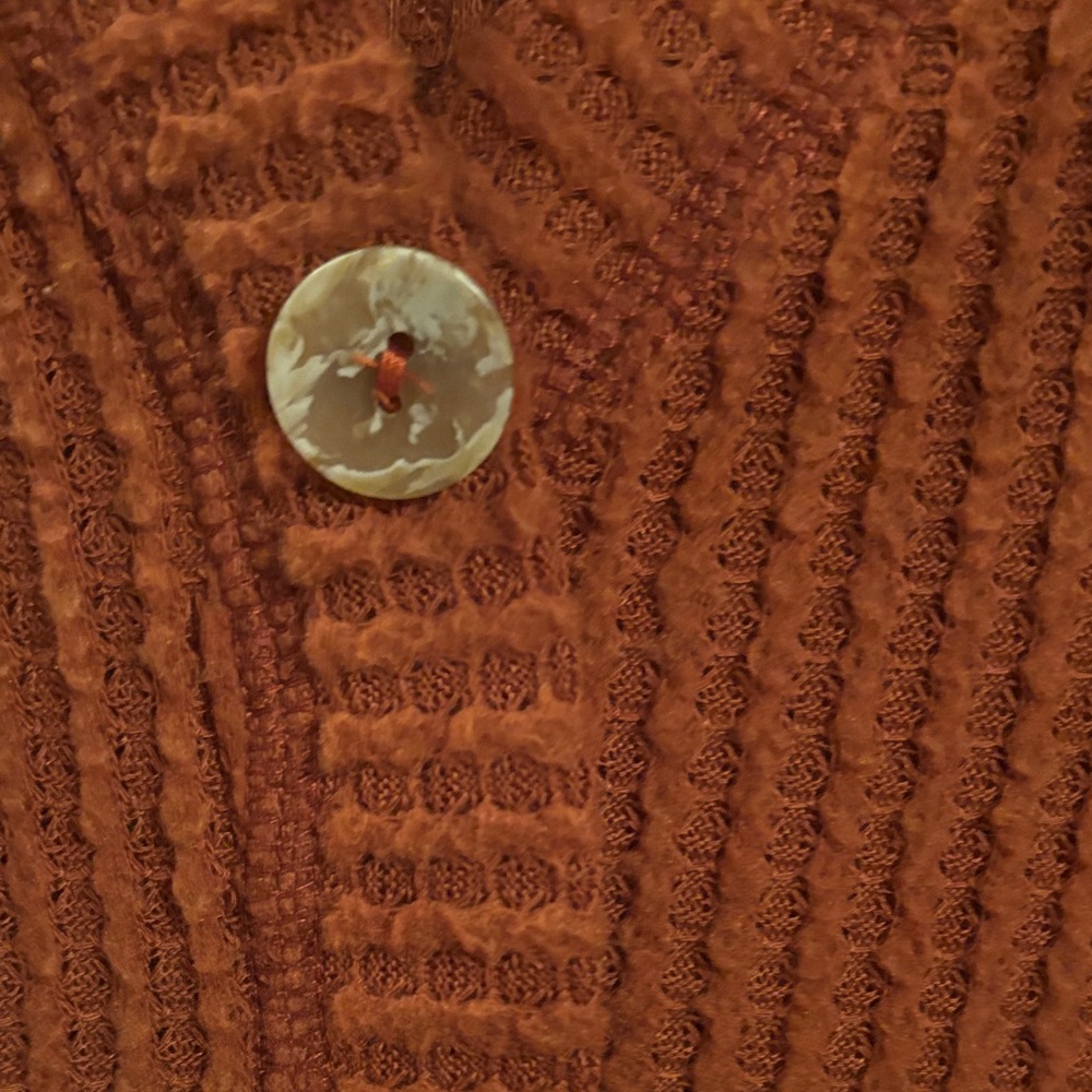 Cozy Rust V Neck Sweater - Picture 3 of 6